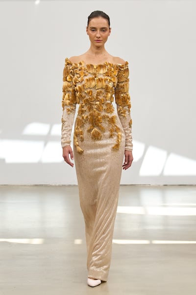 A look from Rami Al Ali's autumn 2025 haute couture collection in Paris. Photo: Rami Al Ali