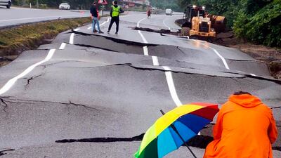 A damaged road in Zonguldak. AP