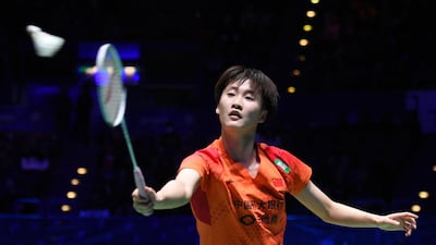 China's Chen Yu Fei plays a return to Japan's Nozomi Okuhara during their All England Open Badminton Championships women's singles semi-final match in Birmingham, central England, on March 14, 2020. China beat Japan 23 - 21. AFP
