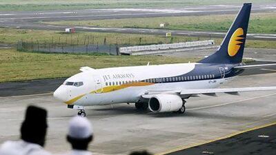 Shares in Jet Airways soared by more than 18 per cent on speculation that Etihad Airways will be buying a stake in the Indian carrier. Punit Paranjpe / Reuters