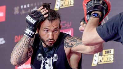 Mohammad Fakhreddine works out for his middleweight bout.