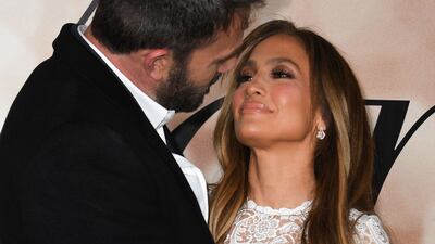 Lopez and Affleck looked at each other more than cameras on the red carpet for a special screening of Marry Me at the Directors Guild of America (DGA) in Los Angeles. AFP
