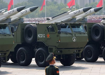 Chinese YJ-15 hypersonic anti-ship missiles in Beijing. Reuters