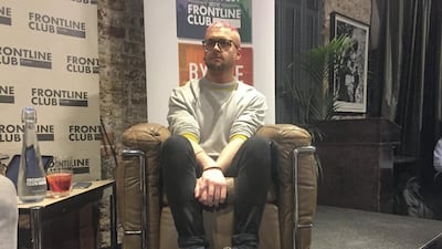 Cambridge Analytica whistleblower Christopher Wylie at the Frontline Club in London. 20 March 2018. Caroline Byrne / The National