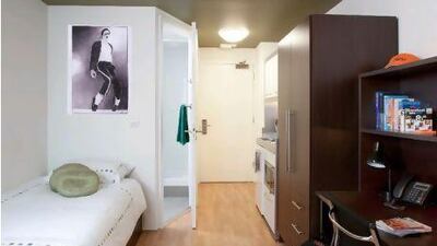 A standard single student housing room at Nido Spitalfields in the United Kingdom is part of the Blackstone Group.