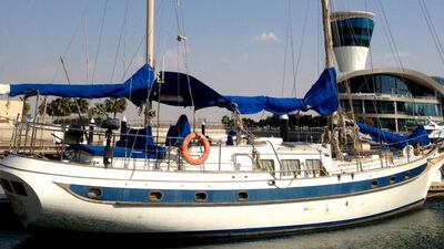 The houseboat ‘Rashika’ has been docked in Abu Dhabi since 1984. Courtesy David Evans