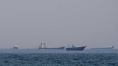 Ships in the Strait of Hormuz. Iran has used fast boats to enforce its own blockade of the vital waterway. Reuters