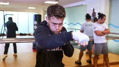 Bader Samreen trains for the Rising Stars Arabia bout. Victor Besa / The National