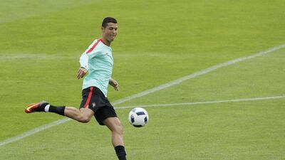 Portugal’s Cristiano Ronaldo attends the training ahead of his team’s Euro 2016 last 16 match against Croatia. Gonzalo Fuentes / Reuters