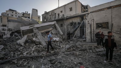The destroyed wing of Al Ahli Baptist Hospital in Gaza city, after it was bombarded by Israel. EPA