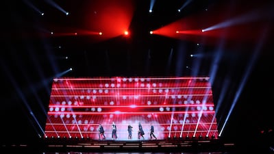 The Backstreet Boys perform with a spectacular light show