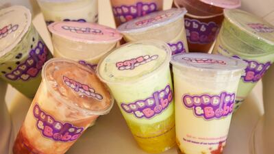 Some of the bestsellers from Bubbles & Boba bubble- and ice-tea menu will be available at Concept 01 on Saturday, february 7, in Al Quoz, Dubai. Courtesy of Bubbles & Boba