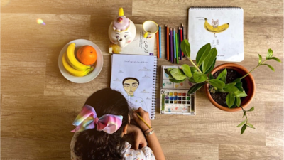 Saudi photographer Afrah Alharbi captures her younger sister painting, a new skill she has picked up during quarantine. Photo by Afrah Alharbi
