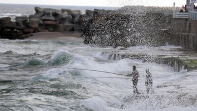Egyptians fish by the coast of Alexandria, Egypt. EPA