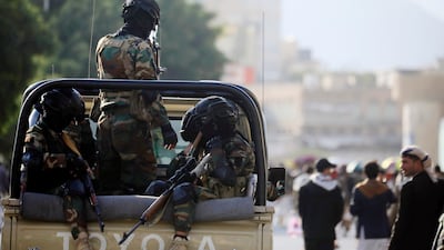 Houthi fighters on patrol in rebel-held Sanaa. EPA
