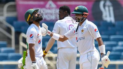 Fawad Alam and Babar Azam starred in a century partnership in the Jamaica Test. AFP