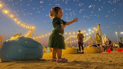Residents flocked to the grand reopening of Khor Al Mamzar Beach on Tuesday. Photo: Ahmed Ramzan / The National