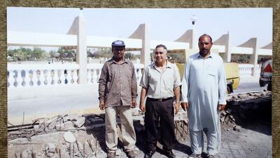 An old photograph of Muneefa's late husband Adnan, an engineer who helped shape the landscape of Al Ain. Pawan Singh / The National