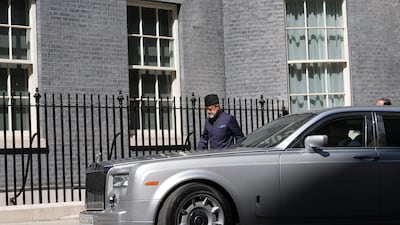 The Sultan of Oman arrives on Downing Street. Getty Images