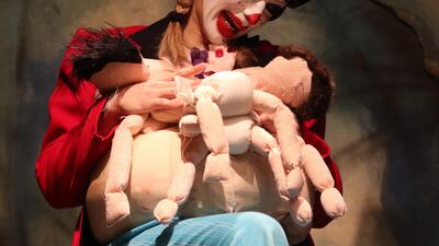 Lama Baddor in the play. EPA