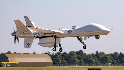 A Protector aircraft taking off on a sortie from RAF Waddington. Photo: Ministry of Defence