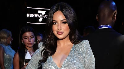 Harnaaz Sandhu at Naeem Khan's fashion show as part of New York Fashion Week 2022. Getty