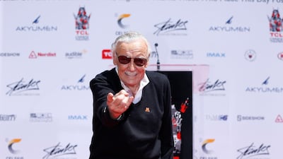Marvel Comics co-creator Stan Lee places his footprints in cement during a ceremony in the forecourt of the TCL Chinese theatre. Mario Anzuoni / Reuters