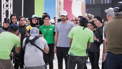 Sheikh Hamdan took in the action on the opening day of the four-day fitness event.
