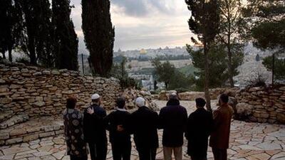 Muslims and Jews participate in a joint prayer on the Mount of Olives.