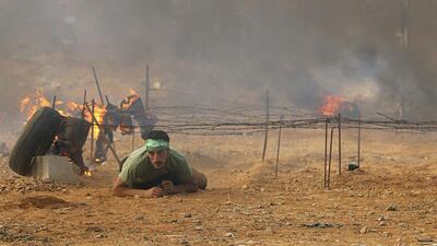 Free Syrian Army recruits receive military training in Deraa province. (Mohamed Fares / Reuters / May 12 2014)