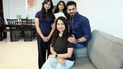 My Own Home. Saurabh Bhatia with his wife Manit, and daughters Kaashvi (L) and Shimeka (back). Saurabh Bhatia owns a 3BR apartment in Masakin, Al Furjan, Dubai. Chris Whiteoak / The National