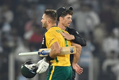 South Africa captain Aiden Markram after defeating New Zealand in Ahmedabad. AFP