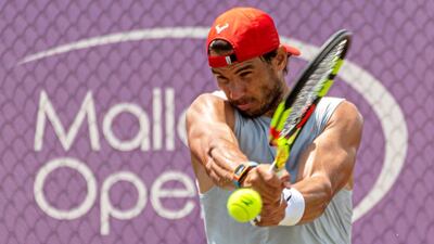 Rafael Nadal has been training on the grass courts of the Country Club in Mallorca to prepare for Wimbledon. EPA