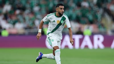 Riyad Mahrez of Al Ahli runs with the ball. Getty Images
