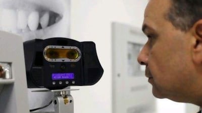 Imad Malhas, the CEO of IrisGuard, says his scanner has helped the UAE stop 600,000 illegal workers from entering the country. Salah Malkawi for The National