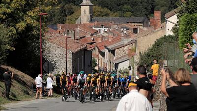 The peloton during Stage 12. EPA