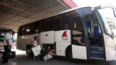 Waiting for the bus to Dubai at the RAK Transport Authority taxi and bus station in Ras al Khaimah.