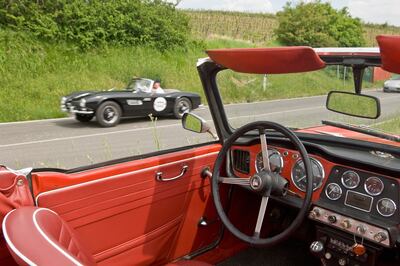 Participants at this year's Mille Miglia, which goes from Brescia to Rome and back. Getty Images