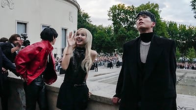 V, Lisa and Park Bo-gum greet fans before the show. AP