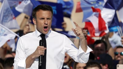 Mr Macron is banking on gaining support from the 7.7 million people who previously backed Mr Melenchon. EPA