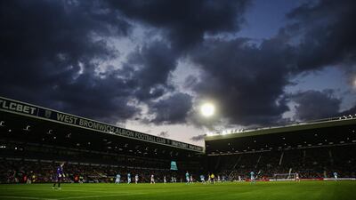 Dark skies overhead during the match between West Bromwich Albion and Manchester City. Michael Steele / Getty Images / August 11, 2015