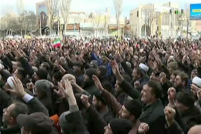 Pro-government demonstrations have been organised to show 'national unity' in the face of the revolt. AFP