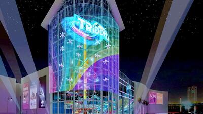 A computer rendering of RAK's Tridom indoor entertainment centre, which opens next month. Courtesy Al Hamra