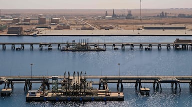 Brega oil port in northern Libya. Oil and gas account for nearly 95 per cent of the country's exports and government revenue. AFP