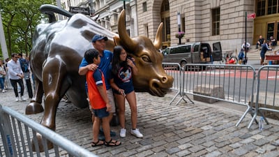 The Wall Street Bull in Manhattan, New York. Tech and other big global growth stocks should lead early in 2024. Getty Images