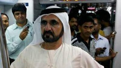 Sheikh Mohammed Bin Rashid Al Maktoum, Vice President of the UAE and Ruler of Dubai, surprised commuters on Tuesday when he took the Dubai Metro Green Line to an appointment in Deira.
