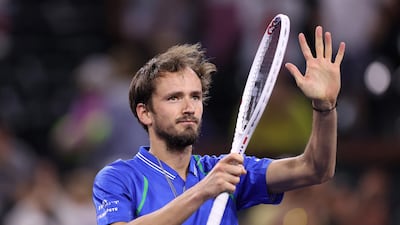 Daniil Medvedev applauds the crowd after defeating Ilya Ivashka in the third round of the Indian Wells Masters. Getty