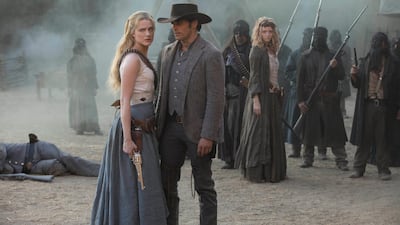 Evan Rachel Wood and James Marsden in Season 2 of 'Westworld'. Courtesy HBO