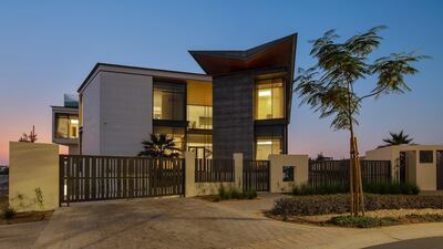 The striking, modern exterior of this Dubai Hills mansion. Courtesy Luxhabitat Sotheby's International Realty