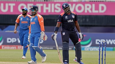 United States opener Steven Taylor after being bowled out by India's Axar Patel for 24. AP